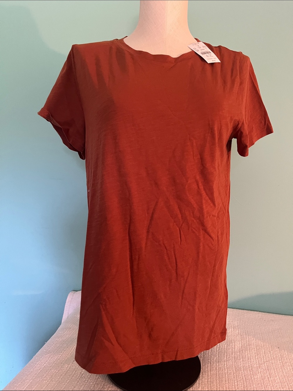 J. Crew Short Sleeve Crewneck Tee in Rust Brown
